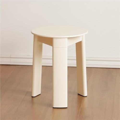 Banco de tocador de plástico moderno, mesa auxiliar redonda, taburete bajo para entrada, cambiador de zapatos, taburete portátil multiusos para dormitorio y sala de estar, diseño elegante y funcional