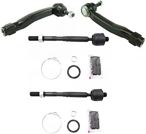 TRQ Front Inner Outer Tie Rod Rack End Kit Set 4pc for Highlander RX350 Venza