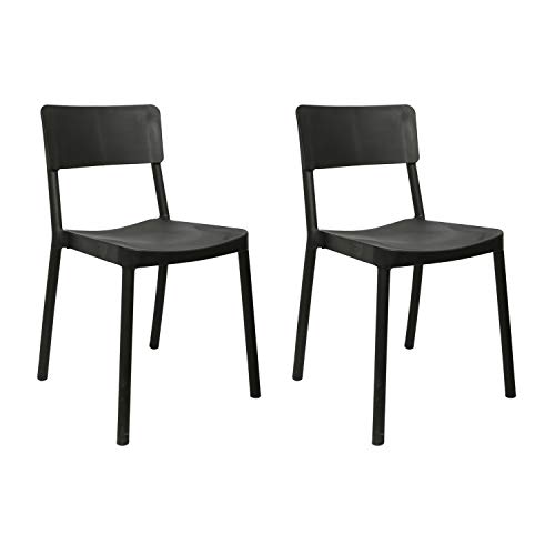 Image of Cello Eskimo Chair Set Pack of 2 - Black | Strong and Durable | Easy to Clean | Chair for Living Room, Bed Room, Kitchen, Office Room, Outdoor | 3 Years Warranty