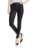 Level 99 Womens Mid Rise Coated Skinny Denim Jeans (Black, 26/2)