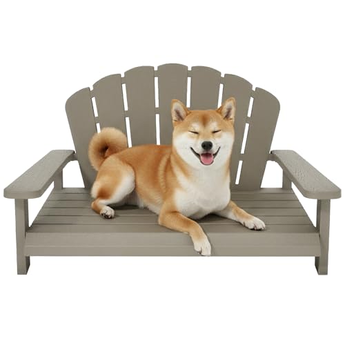 Fancyango Waterproof Resin Dog Sofa Stable Comfort Design for Indoor/Outdoor Use Assembles in Minutes (Grey)