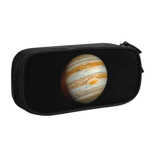 天文学のポスター木星の惑星ペンケース 筆箱 文具ケース おしゃれ 筆袋 鉛筆ケース 鉛筆のサック 中高校生 軽量 収納バッグ 学生 子供 誕生日 入学ギフト 大容量 ダブルレイヤーBlack