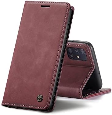 Chocoyi Leather Case for Xiaomi Redmi Note 10 4G/Note 10S, Protective PU Leather Wallet Case, Magnetic Closure, Card Slots, Stand Function - Coffee