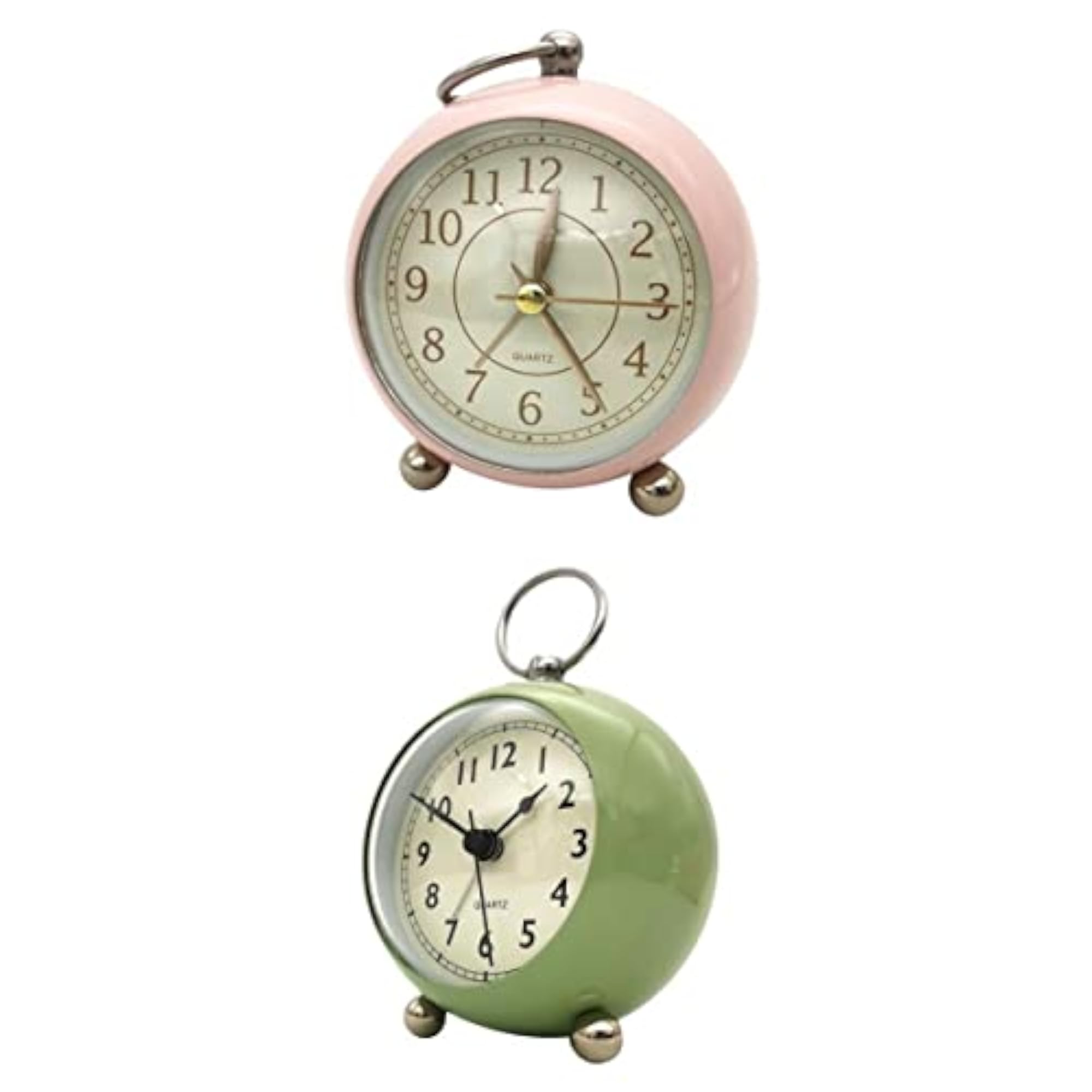 Silent Bedside Quartz Alarm Clock with Night Light