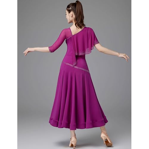 Ballroom Competition Dance Skirt Waltz Dance Dresses with Rhinestones Smooth Flamenco Salsa Performance Suit2