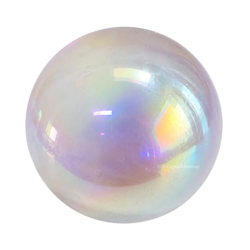 Image of Certified Angel Aura Quartz Crystal Ball for Meditation - Premium Crystal Vastu Items for Home and Feng Shui Items for Good Luck - Ideal for Pooja Supplies and Spiritual Practices (1 Inch)