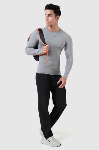 Image of FUAARK Men's Full Sleeve Compression T-Shirt - Athletic Base Layer for Fitness, Cycling, Training, Workout, Tactical Sports Wear