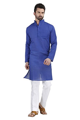 Pyjama Kurta homme bleu foncé Royal taille 42 ensemble de soirée kl-bleu