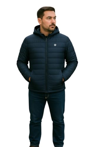 Image of Leebonee Mens Solid Quilted Puffer Jacket with Hood