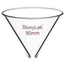 stonylab Glass Funnel, Thickened Borosilicate Glass Stemless Funnel with 90 mm Inner Diameter for Lab Use