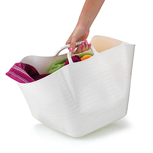 Cesto Multiuso Quadrado Branco 22l Balde