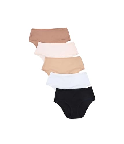 Pact Womens Everyday Mid Rise Hipster 5-pack Core Edit MD One Size