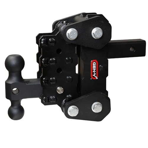 GEN-Y Hitch Phantom-XT Torsion-Flex Hitch with Dual Ball Mount for 2" Receiver, 4.25" Drop, 10,000 LBS Towing Capacity - 1,000 LB Tongue Weight, Black