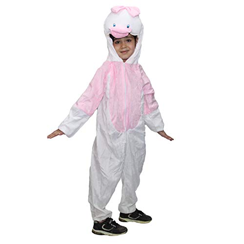 Image of Kaku Fancy Dresses Fleece Duck Cartoon Costume -White & Pink, 5-6 Years, For Girls