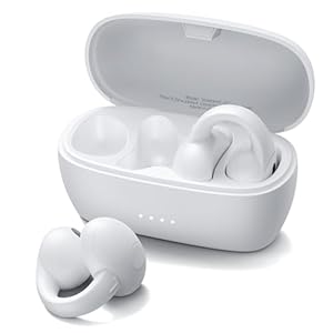 TONEMAC Q7 Open Ear Kopfhörer Bluetooth,EarClip Bluetooth 5.3 Kopfhörer,Kabellos Bluetooth Kopfhörer mit ENC Mikrofon,34H Deep Bass Wireless Earbuds Ohrhörer,zum Radfahren, Fahren, Laufen (Weiß)
