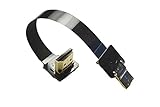 Short Flat Slim Thin HDMI Mini FPV HDMI Cable Mini HDMI Male to Standard HDMI 90 Degree Compatible...