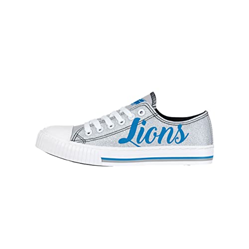 Image of FOCO Womens NFL Team Logo Ladies Fashion Color Glitter Low Top Canvas Sneakers Shoes