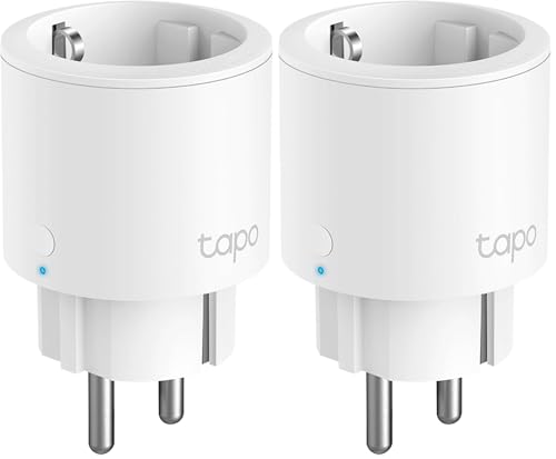 TP-Link Tapo P115 - Mini Enchufe Inteligente Wi-Fi con Monitoreo Energético, Programar el Encendido/Apagado, Ahorro Energía, Compatible con Alexa y Google Home, Color Blanco (Paquete de 2)