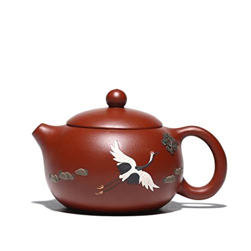 IUokLU Tetera De Arcilla Morada, Zisha, Juego De Té, Utensilios para Beber, Té Hecho A Mano, Tetera Dahongpao Songhe Yannian