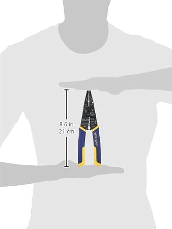 IRWIN Vise-Grip Wire Stripper, 8 Inch, Cuts 10-22 AWG, Plier Style Nose, ProTouch for Comfort, Blue (2078309)