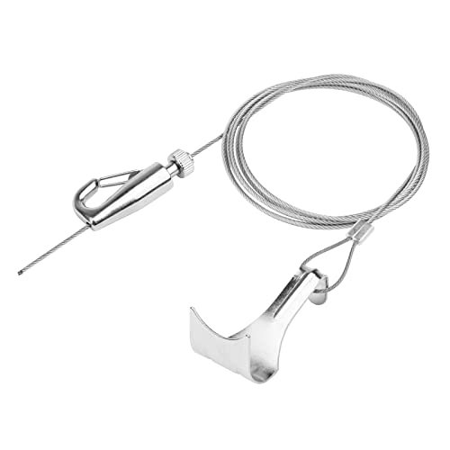 Image of Adjustable Picture Rail Hanging System, 44 lb (20 kg) Max Load Capacity, Picture Frame Hanging Wire Molding Hooks Kit, 6.6 ft (2 m) Length Cable with Loop, Frames Display Hanger kit (10 Pack)