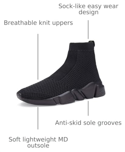 Image of Santiro Walking Shoes for Men Lightweight High Top Sneakers Breathable Knit Athletic Running Shoes Fashion Gym Sports Shoes