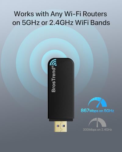 Clé WiFi Linux BrosTrend adaptateur USB double bande pour Raspberry Pi en télétravail