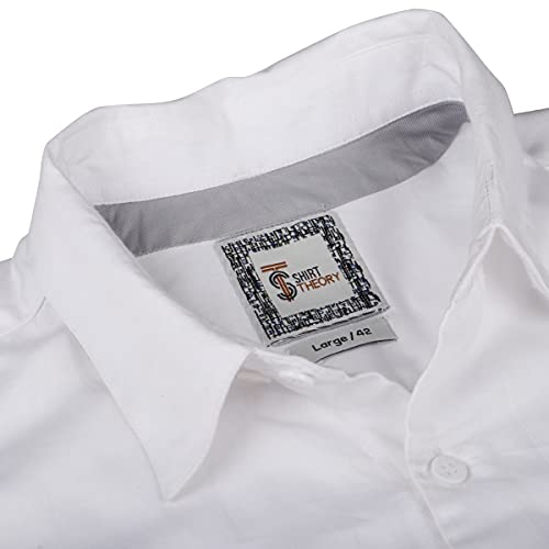 Image of SHIRT THEORY Solid White Cotton Full Sleeves Casual Shirt for Men II Stylish Shirt for Men II Exclusive Men Casual Shirt II Luxury Shirts || Shirt for Men ||