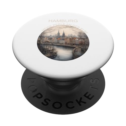 Hamburg my pearl on the Elbe PopSockets Swappable PopGrip, Black