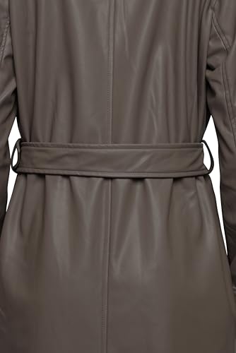Trench long ELLE Sophia en polyuréthane taupe taille 42 - 4