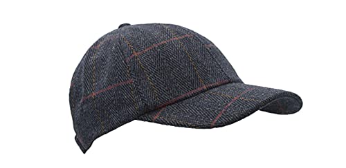 Walker and Hawkes - Gorra de béisbol Derby Tweed con Hombros Descubiertos - Talla única - Tweed Azul Marino