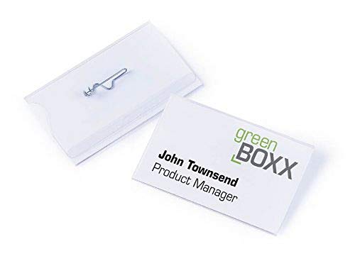 Porte-badge avec épingle Durable 800419 pour carte de visite et insert de taille 54x90mm