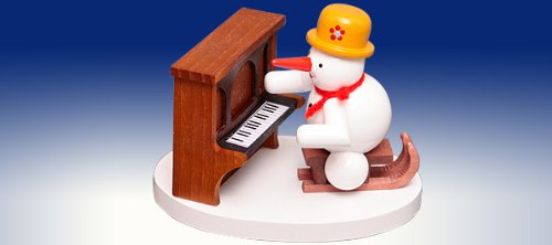 Bonhomme de neige pianiste 8cm Rudolphs Schatzkiste pour décoration de table de Noël