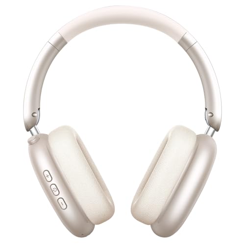 Wentronic Y01 Wireless Noise Canceling Headphones Bluetooth 5.3 Over Ear Headphones with Microphone, Hi-Res Audio, 48H Playtime, Foldable Comfortable Earpads,Compatible with iOS,Android,PC, Starlight