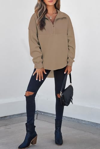 Image of SHEWIN Women Fall Sweatshirt Casual Half Zip Pullover Fall Top 2026 Clothes