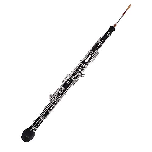 ACAGALA Professional English Horn Alto Oboe F Key Synthetic Wood Body Silver-plated Keys Woodwind Instrument with Reed Gloves Cleaning Cloth Case Carry Mini Screwdriver