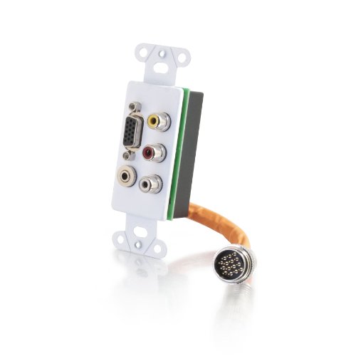 C2G/Cables to Go 60022 RapidRun Integrated VGA (HD15) + 3.5mm + Composite Video + Stereo Audio Decora Style Wall Plate
