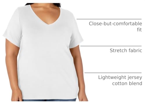 Image of Amazon Essentials Women's Plus Size Short-Sleeve V-Neck T-Shirt