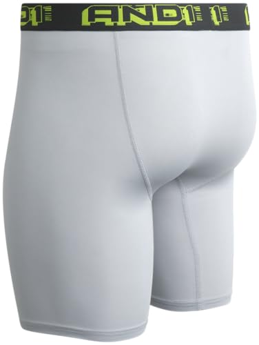 AND1 Mens Boxer Briefs - 5 Pack Performance Stretch Mens Underwear Long Leg Boxers for Men with Contour Pouch, 9" Inseam