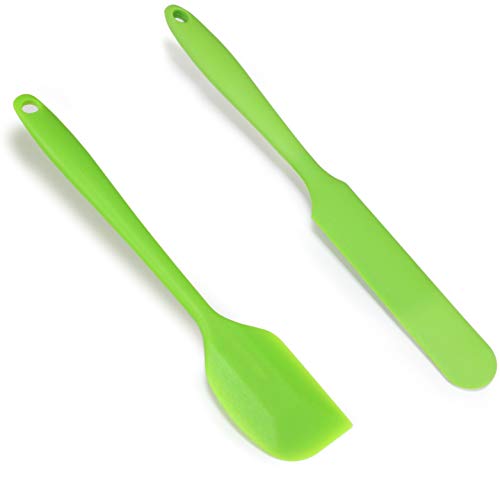 Silicone Spatula Scraper and Butter Cake Cream Spreader Combo  Safest Materials No Plastics BPA Free  Non-Stick Materials and Easy Clean Dishwasher Safe by Kitchen Delight Green