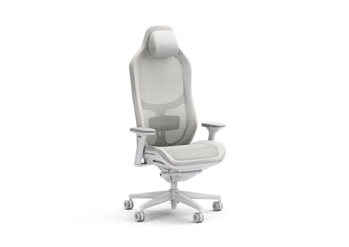 Fractal Design Refine Mesh Light Gaming Chair - iF Design Award 2025 - Ergonomic Office Desk Chair Functionality with 4D Adjustable Armrests High-Back Support Lumbar Cushion and Breathable Mesh