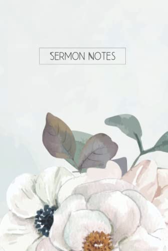 Carnet de notes de sermon d'église floral : journal d'étude biblique 15x23