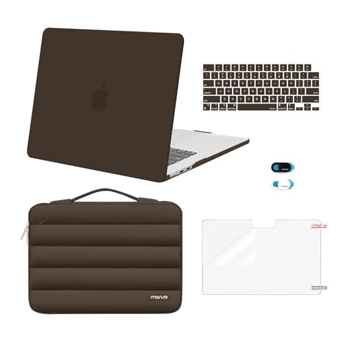 Image of MOSISO Compatible with MacBook Air 15 inch Case M5 2026 M4 M3 M2 2025-2023 | A3448 A3241 A3114 A2941, Protective Hard Shell Case&Puffy Sleeve Bag&Keyboard Skin&Webcam Cover&Screen Film, Beige Brown
