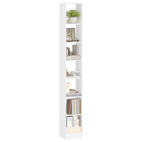 Hzuaneri 7-stöckiges Bücherregal Würfelregal, 24 x 30 x 214 cm, Weiß – Ansicht 8