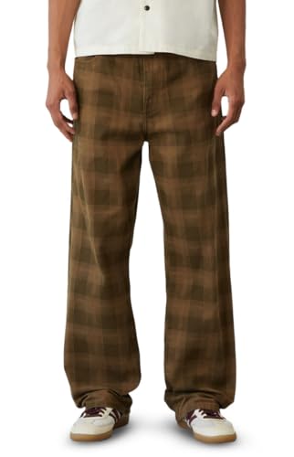 PacSun Men's Dylan Baggy Jeans Plaid Brown