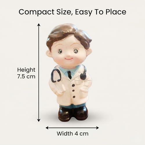 Image of Yourkarts Small PVC Doctors Figures with Stethoscope for Office Desk, Car Dashboard & Home Decor | Realistic Male Doctor Miniature Model | Medical Theme Decoration | car Accessories 2025