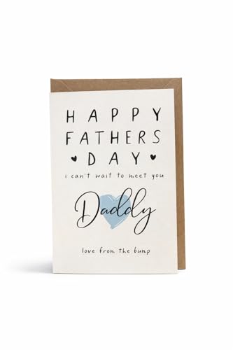 WITHPUNS Fathers Day Card from Bump Daddy to Be Greeting Card Pregnancy Announcement A6 with Envelope Blank Inside Made in UK