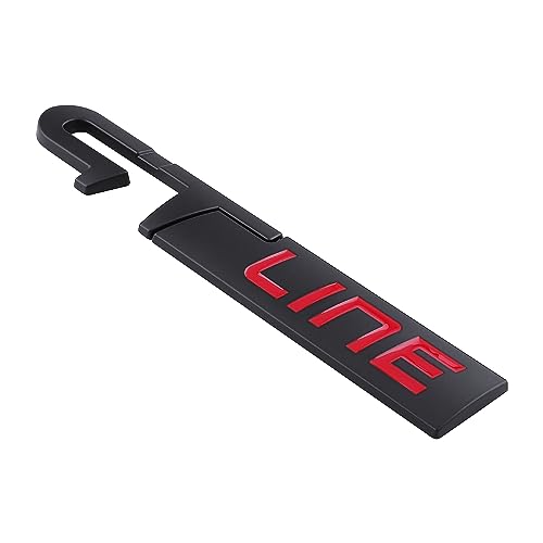 Image of GT line Emblem 3D Sticker Hood Fender Side Car Rear Car Exterior Logo Badge Compartment Trim Compatible with 2022 2023 Accessories (Black&RED)