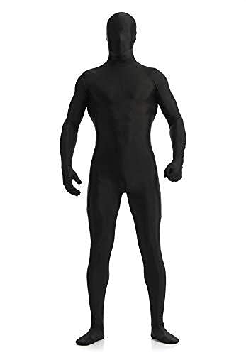 unbrands HNASUIT Mens Spandex Zentai Suit Full Body 2nd Skin Tight Suit Costume Stretchy Unitard Bodysuit for Halloween Cosplay Black,M