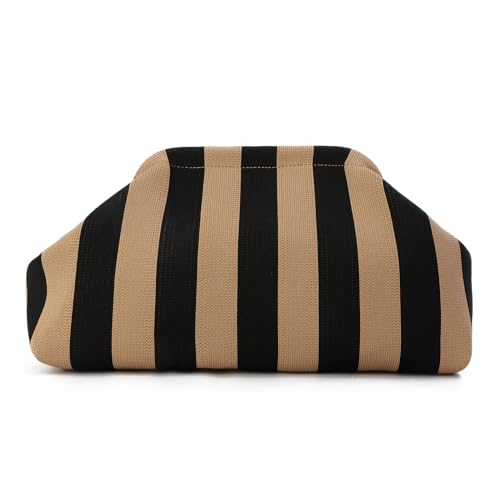 EVEOUT Clutches de Rayas para Mujer Bolso Nube para Fiesta Noche Boda Bolso en Forma de Bola de Masa